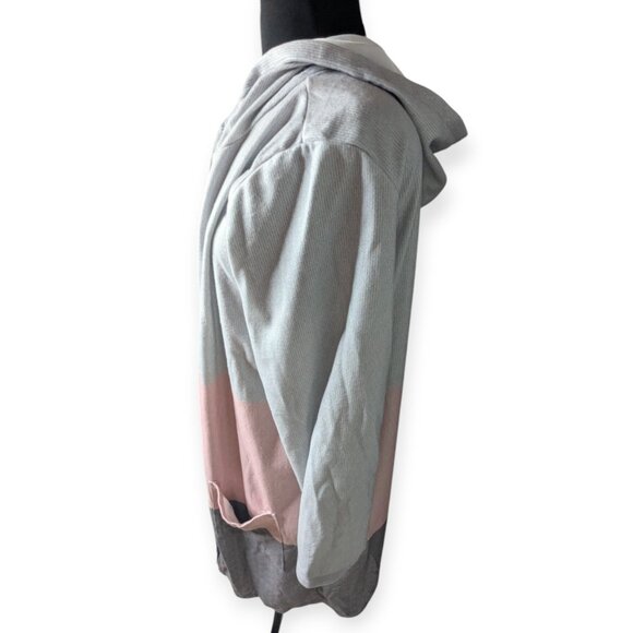 MISSLOOK Long Hooded Color Block Open Front Cardigan Size XL - Picture 9 of 11